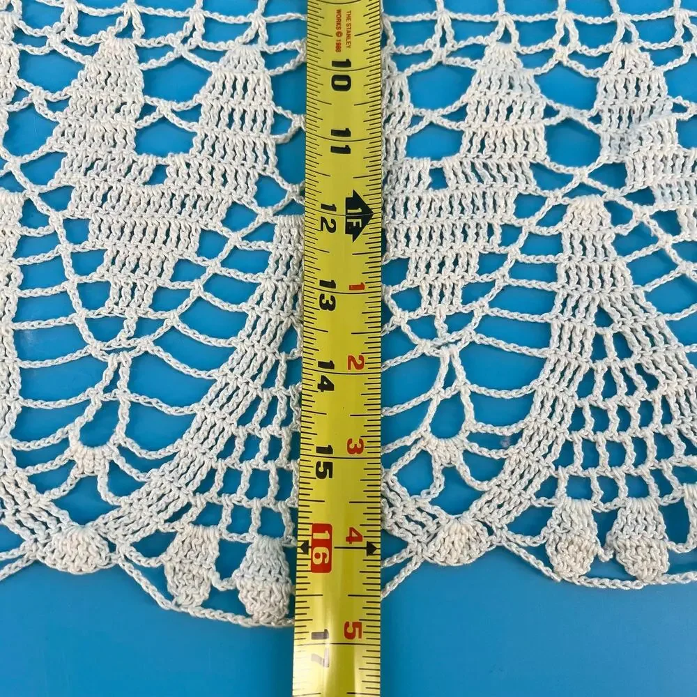 70s Crochet Doily Table Runner Cottage 1970s Vintage
